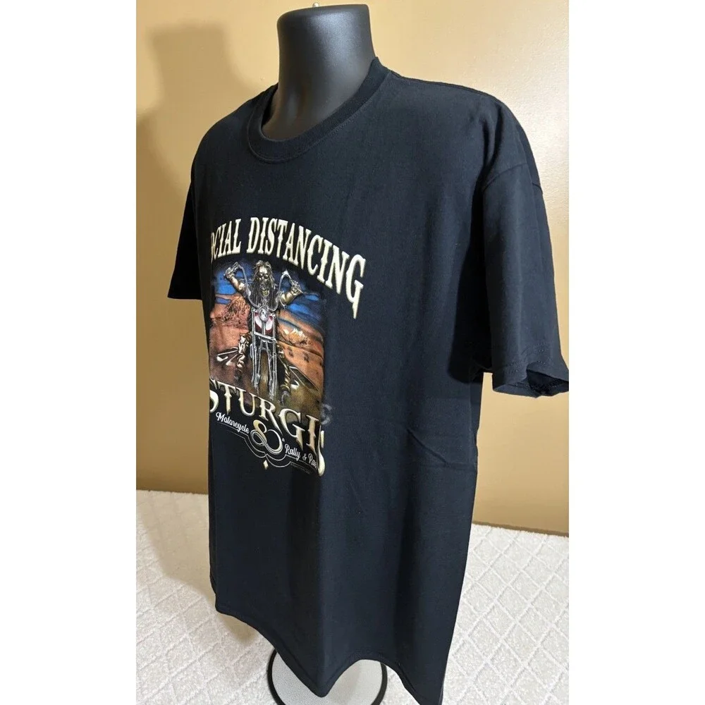Sturgis Motorcycle Bike Rally Races 2020 COVID Social Distancing 2 Sided Tee XL - Picture 5 of 13